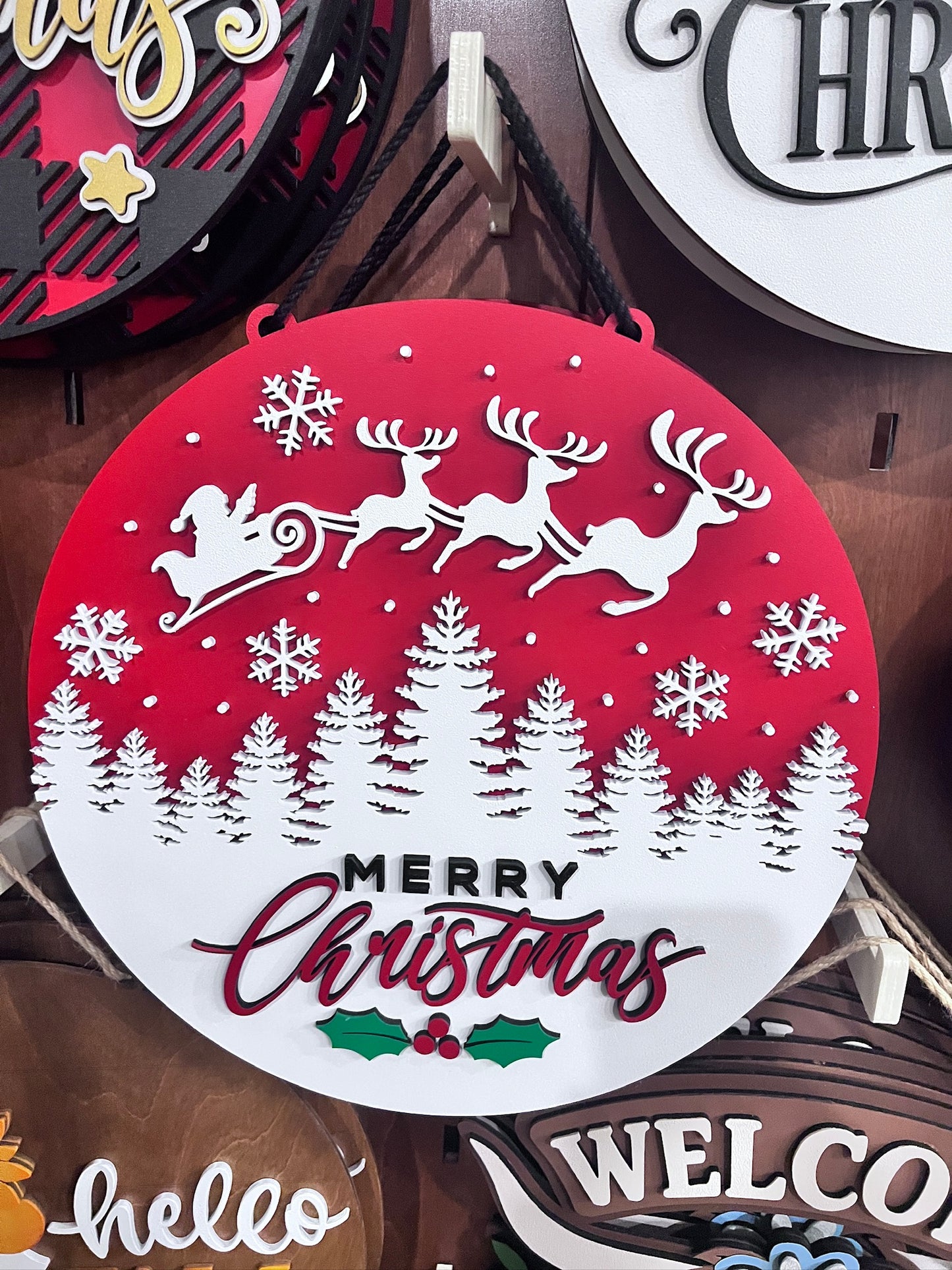 Reindeer Merry Christmas Door Hanger