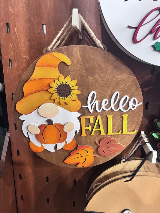 Hello Fall Gnome Door Hanger