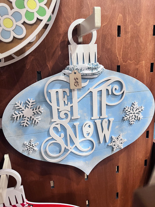 Let It Snow Ornament-Style Door Hanger