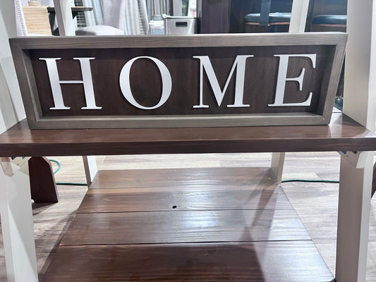 HOME Framed Wooden Sign